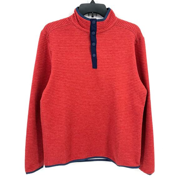 Southern Tide Rutland Reversible Quarter Snap Sweatshirt Size Small Red Gray - Picture 1 of 8